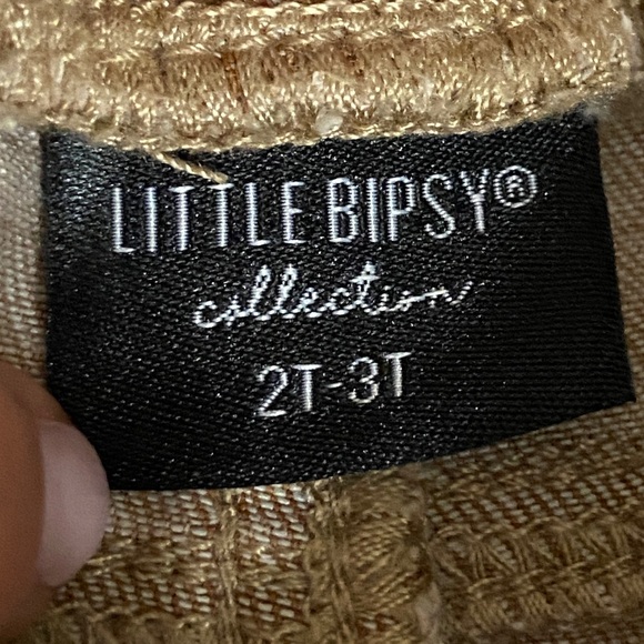 Little Bipsy Brown Denim Shorts 2-3T CUT OFF DENIM SHORTIES CAMEL WASH - Picture 2 of 2